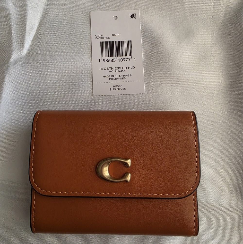 Coach Essential Card Holder Wallet Toffee